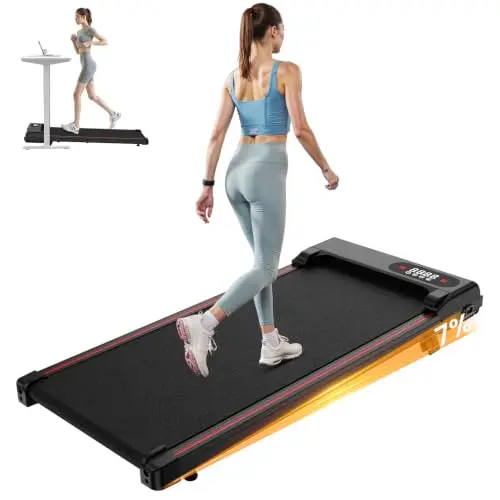 HomeFitnessCode Laufband mit Neigung für Zuhause, elektrisch, bis 8 km/h, kompakt und schwarz