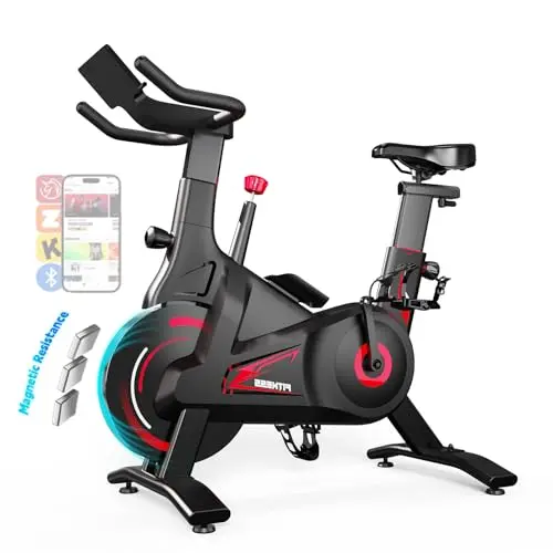Bluearth Heimtrainer Fahrrad mit magnetischem Widerstand für Cardio-Training, max. 150 kg, schwarz