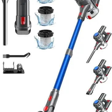 Ivormentico Kabelloser Akku Staubsauger mit LED, 50 Min Laufzeit, für Tierhaare, Dunkelblau