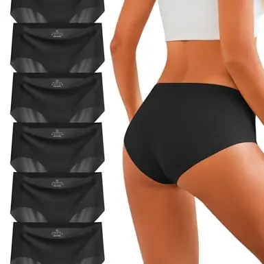 Memouniva Damen Hipster Slips, Nahtlos & Bequem, Elastisch, 6er Pack