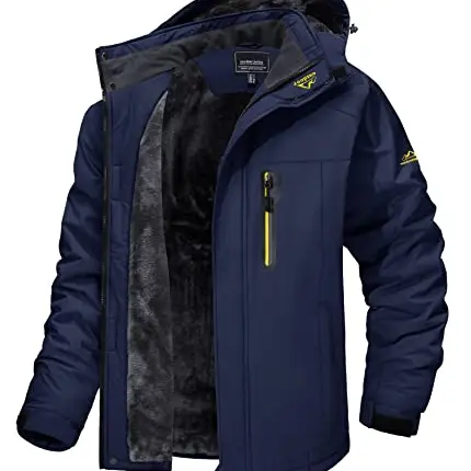 MAGCOMSEN Herren Winter Funktionsjacke Wasserdicht Outdoorjacke für Wandern und Radfahren - Dunkelblau, M