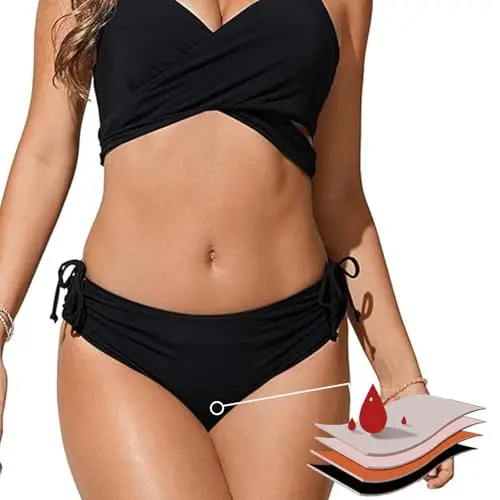 Hochtaillierte Periodenhose für Damen, schnell trocknend, auslaufsicher, ideal für Strand und Pool