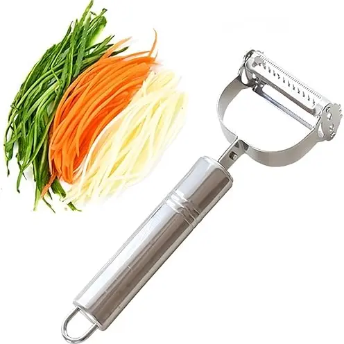 3-in-1 Edelstahl Julienne- und Gemüseschäler – Perfekt für Salate und Gemüse-Nudeln