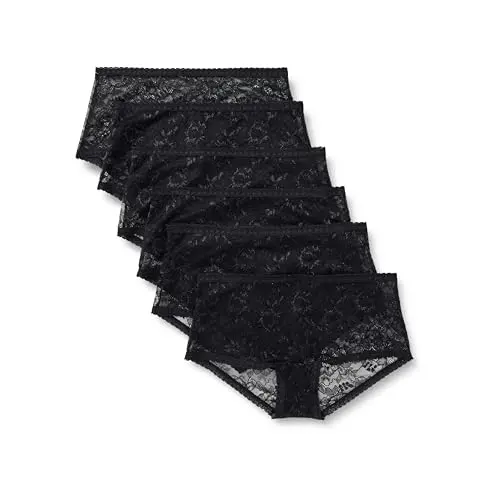 Amazon Essentials Damen Boyshorts, 6er-Pack, Schwarz, Größe 42