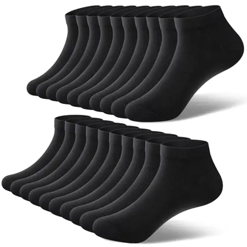 Fitfets Sneakersocken für Herren und Damen, 10 Paar, Baumwolle, Kurz, Unisex, Schwarz, Weiß, Grau, Größe 43-46