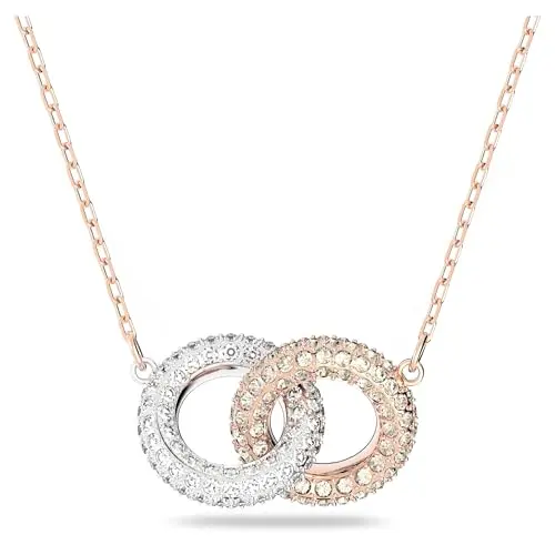 Swarovski Dextera Halskette, Rund, Weiß, Roségold