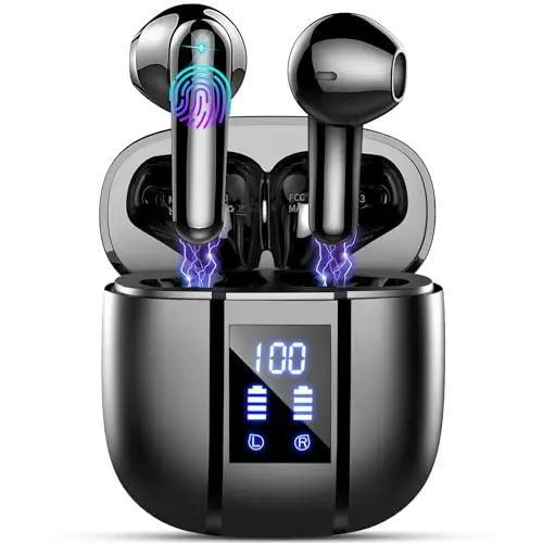 Bluetooth 5.4 In-Ear Kopfhörer mit 48H Spielzeit und IP7 Wasserdicht, Noise Cancelling für Reisen und Arbeit