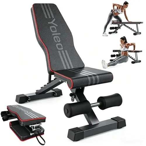 YOLEO Klappbare Multifunktions-Hantelbank, Verstellbar für Fitness und Bauchtraining, Max. Belastung 300 kg