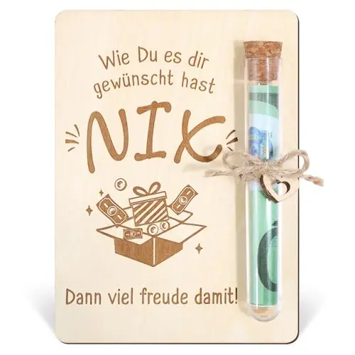 BOFUNX NIX Geschenk – Originelle Geldgeschenkverpackung für Geburtstag und Weihnachten für Frauen und Männer