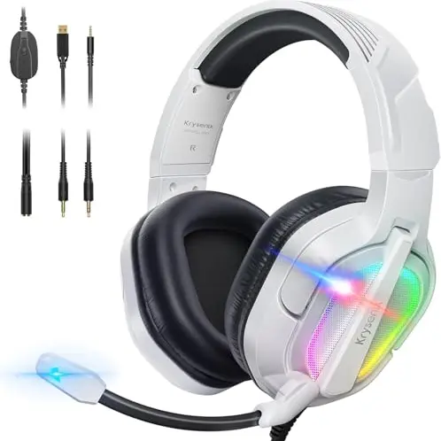 Krysenix PG2 RGB Gaming Headset für PS4, PS5, PC, Xbox, Nintendo Switch - Weiß