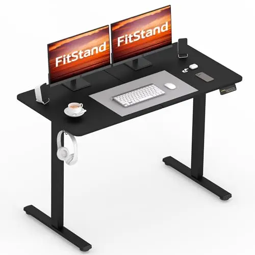 FitStand FQ1 höhenverstellbarer Schreibtisch 120x60cm - Elektrischer Lift Desk mit Memory-Funktion, Kindersicherung, Schwarz