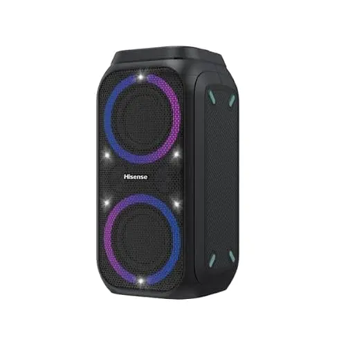 Hisense Party Rocket 160 - Tragbarer Lautsprecher mit 12 Std. Akkulaufzeit, TWS, Karaoke-Modus und wasserdicht