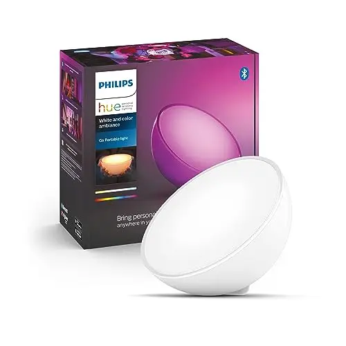 Philips Hue Go Tischleuchte, dimmbar, 16 Mio. Farben, smart steuerbar per Sprache oder App, weiß
