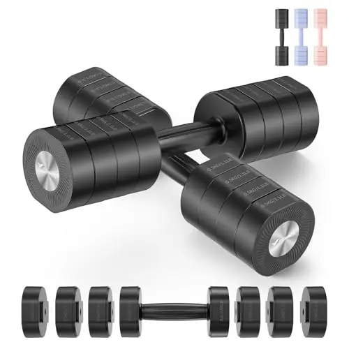 MERACH Verstellbare Kurzhanteln 2er Set, 1-4 KG, für Krafttraining und Fitness, Home Gym - Schwarz