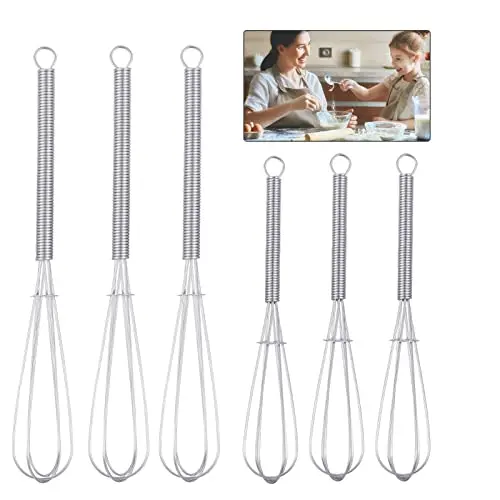 Opopark 6er Set Profi Plus Schneebesen, Mini Quirl & Rührbesen aus Edelstahl, 13cm und 18cm