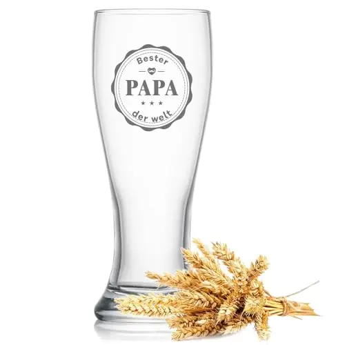 Vatertagsgeschenk für Papa – 350ml Bierglas, Geschenk für Männer, Opa, Ehemann, Weihnachten oder Geburtstag