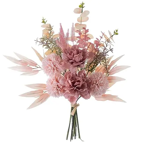 KIRIFLY Kunstblumen Hortensien Blumenarrangements für Deko & Hochzeit (Rouge)