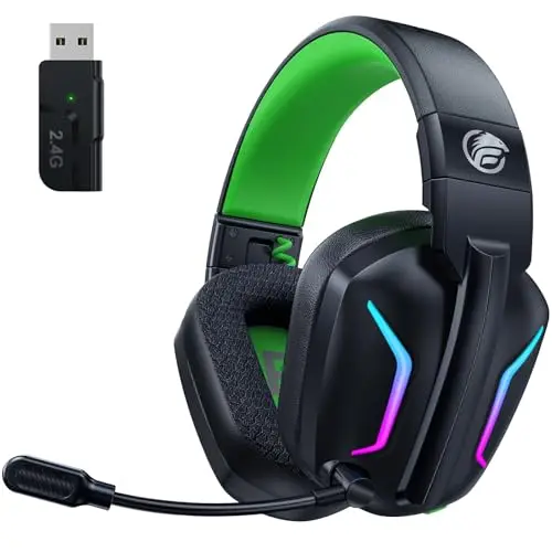 Fachixy FC-300 Bluetooth Gaming Headset mit Mikrofon für PS5/PS4/PC/Mac, Faltbar, Noise Cancelling, 50+ Stunden Akkulaufzeit