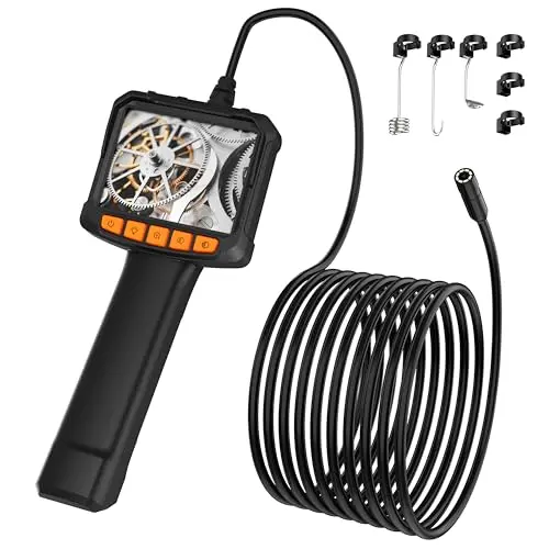 Pancellent Endoskop Kamera mit Licht, 1920P HD-Farbdisplay, wasserdicht, mit 8 LED-Lichtern
