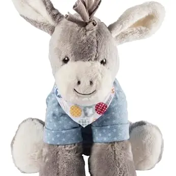 Sterntaler Spieluhr Esel Emmi – Kuscheltier waschbar mit Spielwerk, Melodie „La Le Lu“ – Einschlafhilfe für Babys – 20x20x9 cm