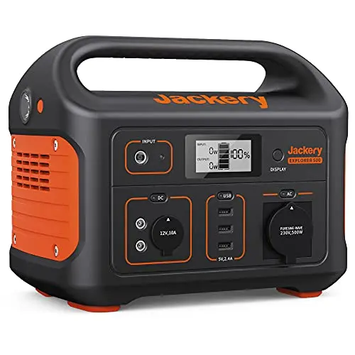 Jackery Explorer 500 Tragbare Powerstation 518Wh für Camping, Party und Wohnmobil