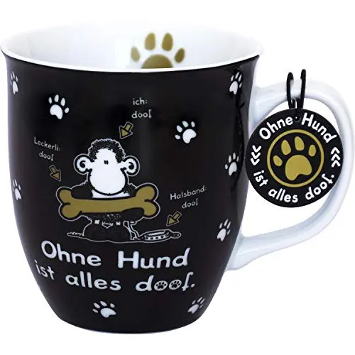 Sheepworld Sprüche-Tasse "Ohne Hund" | Porzellan, 40 cl | Geschenk für Hundefreunde