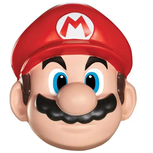 Disguise Mario Maske für Erwachsene, Rot/Weiß/Braun, Einheitsgröße