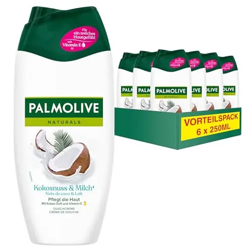 Palmolive Duschgel Kokosnuss & Milch, 6 x 250ml - Feuchtigkeit und Duft