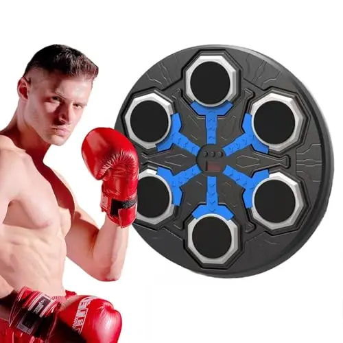 Hiseeyo Premium Musik Boxmaschine mit Bluetooth und LED, Wandmontage, Ziel Workout Punching Equipment für Zuhause (Schwarz)