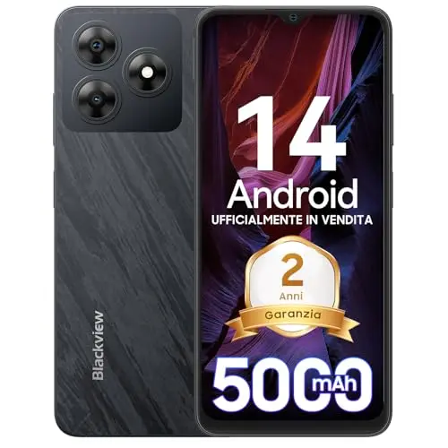 Blackview 2025 Smartphone 6GB+64GB, 6,56" HD+, Dual SIM, 5000mAh Akku, 13MP Kamera, ohne Vertrag