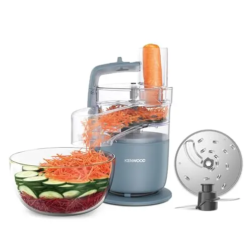 Kenwood MultiPro Go FDP22.130GY, Kompakt-Küchenmaschine für Schneiden, Reiben und Pürieren, 650 W, Blau