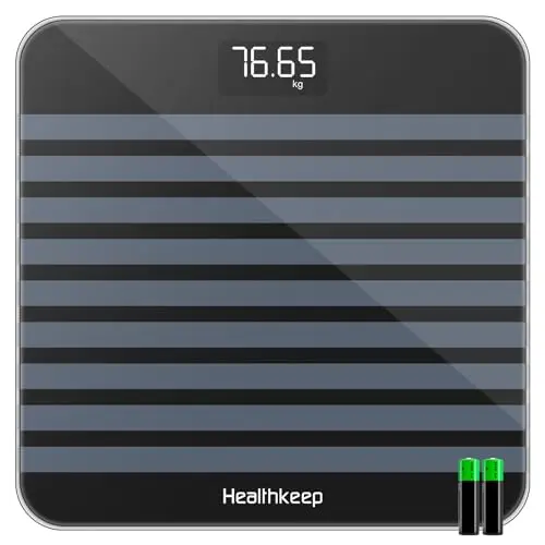 Ultraschlanke Digitale Personenwaage, Tragkraft bis 180 kg, Schwarz