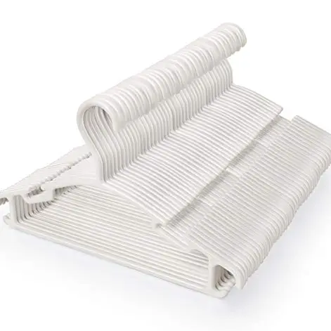 48er Set Baby Kleiderbügel Antirutsch, Langlebig und schmal für Babys und Kleinkinder - Weiß, 27,5 cm