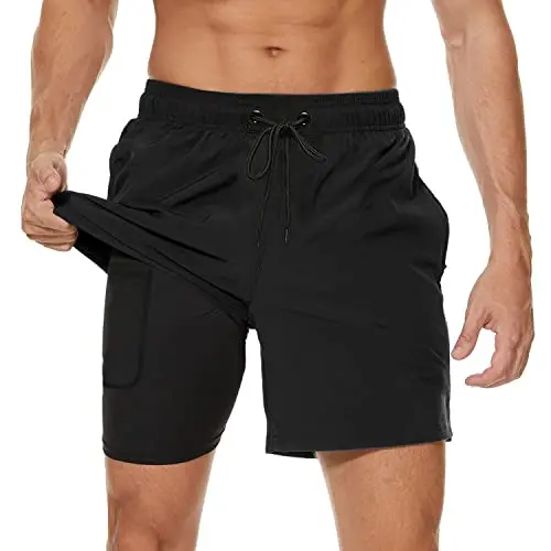 Arcweg Herren Badehose 2 in 1 Atmungsaktiv Schwarz M