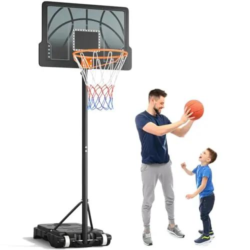 Yohood Höhenverstellbarer Basketballkorb für Kinder, Tragbar, Wetterfest, für Indoor und Outdoor