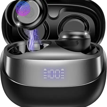 DUSONLAP Bluetooth Kopfhörer, Kabellose Mini In-Ear Kopfhörer mit 47Std Spielzeit und LED-Anzeige für Schlaf