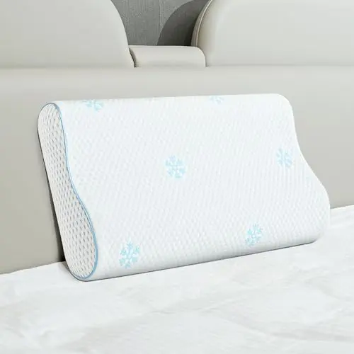 CloudÉtoile Ergonomisches Nackenkissen aus Memory Foam für Seitenschläfer, 60x35x9cm