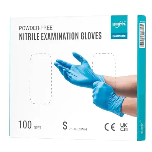 EUROPAPA® 100 Nitrilhandschuhe blau S - Puderfrei, latexfrei, Einmalhandschuhe