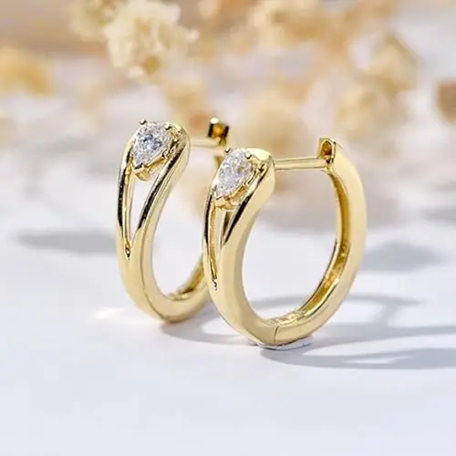 Modische Kreolen für Damen mit Birnenzirkonia, vielseitiges Accessoire
