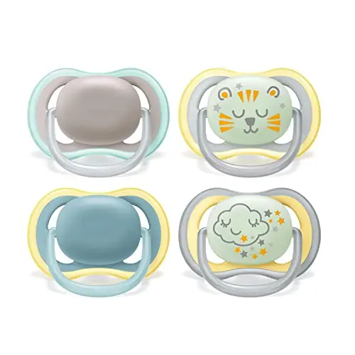 Philips Avent Ultra Air Schnuller, 4 Stück, 18M+ (2 leuchtende, 2 für den Tag)