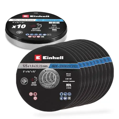 Einhell Trennscheiben für Metall, 10-tlg., Ø 125 mm, in Dose