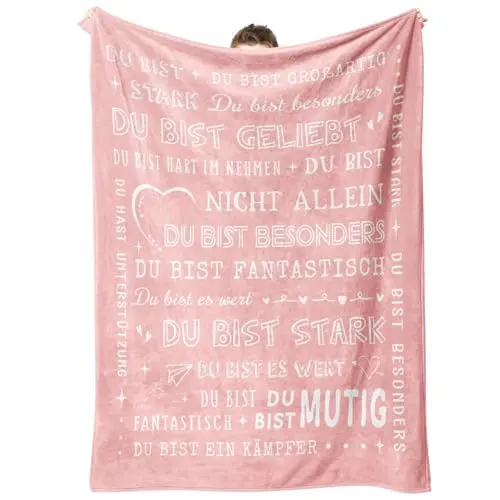 Personalisierte Flanell-Decke für Frauen und Männer – Geschenk zum Geburtstag und Danke für Freundin, Schwester, Kollegin
