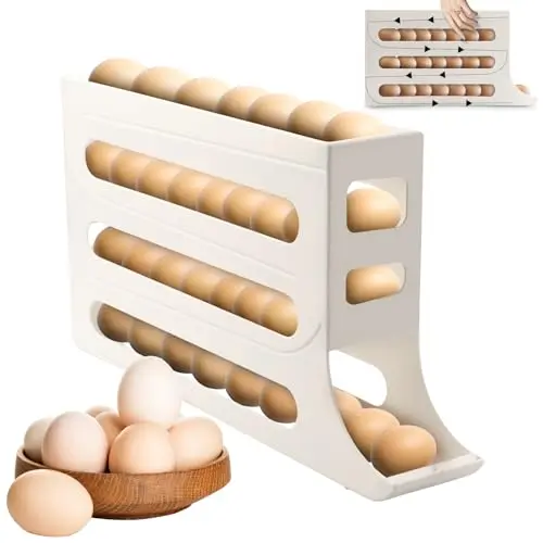 CHANCCI Eieraufbewahrung für 30 Eier, praktischer Kühlschrank Eierdispenser, stapelbar, platzsparend