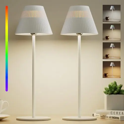 HONEYWELL Sunturalux Kabellose Tischlampen, 2er-Set, wiederaufladbar, tragbare LED, dimmbar, Nachttischlampen für Schlafzimmer und mehr