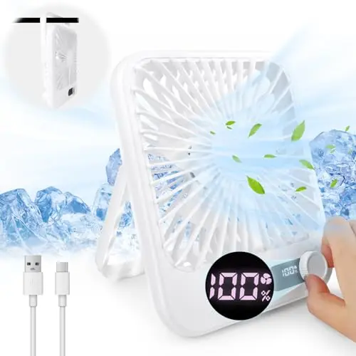 VFANDV USB Ventilator – Klappbarer Tischventilator, Wiederaufladbar, Mini Ventilator für Büro und Outdoor