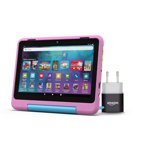 Amazon Fire HD 8 Kids Pro-Tablet (32 GB) mit Löwen-Design + 5-W-USB-Ladegerät