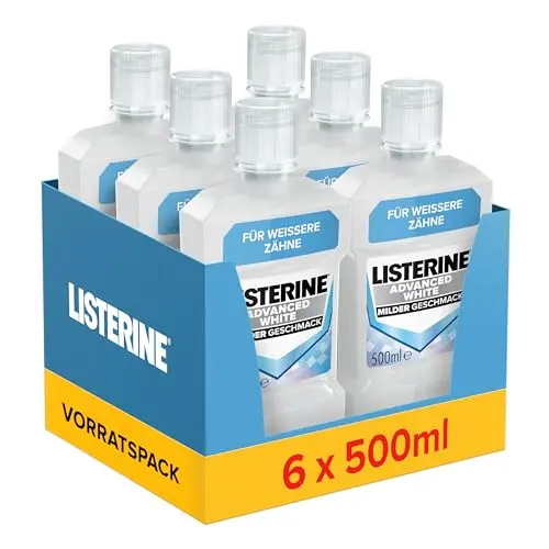Listerine Advanced White Mundspülung Milder Geschmack, 6x500 ml