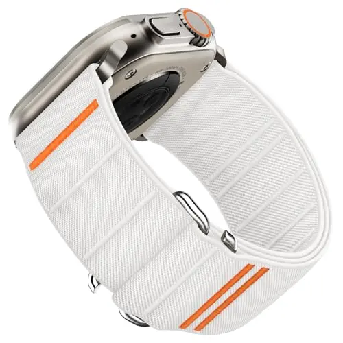 Suitisbest Nylon Sport Armband für Apple Watch Ultra 49mm-42mm, mit S-Haken, kompatibel mit Serie 1-10