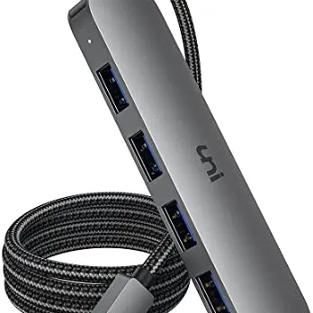 USB C 3.0 Hub 4-Port, Ultra Slim, kompatibel mit MacBook Pro, iPad Pro, Dell XPS und mehr