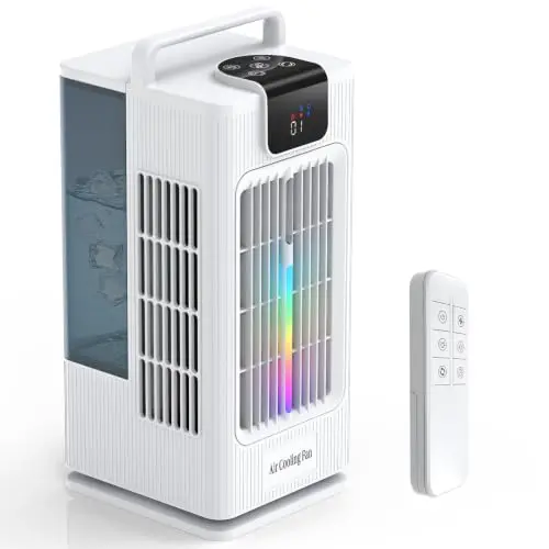 Tragbare Klimaanlage mit Ventilator, 4-in-1 Luftkühler mit Wassernebel